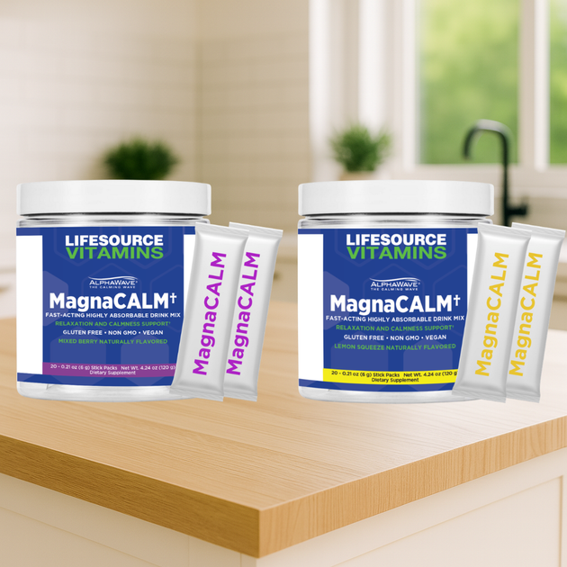 MagnaCALM - Magnesium & L-Theanine - 20 Stick Packs - 2 Flavors