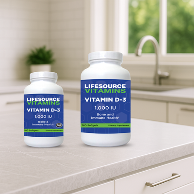 Vitamin D3 25 mcg (1,000 IU) - 2 Sizes / 180 & 360 Softgels