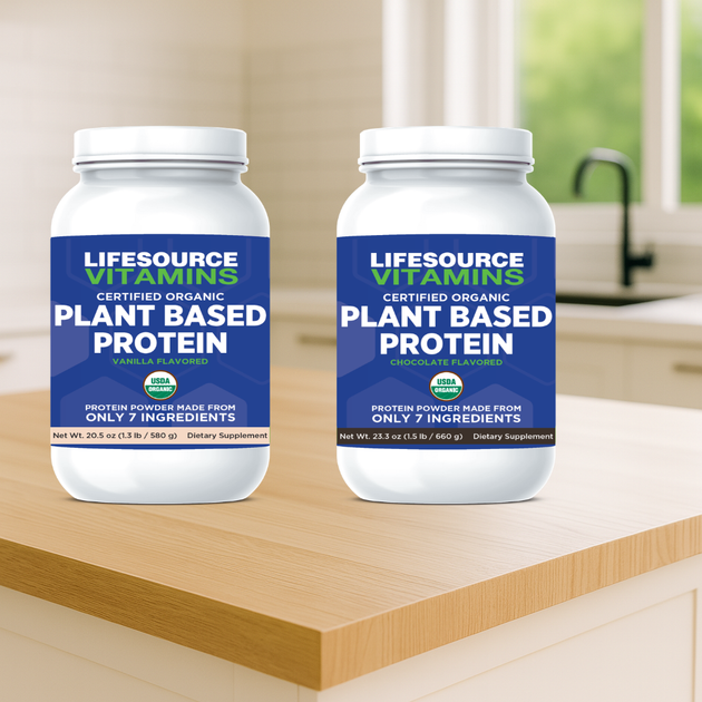 Plant Based Protein - Organic Powder - 7 Ingredients - 2 Flavors / Cho ...
