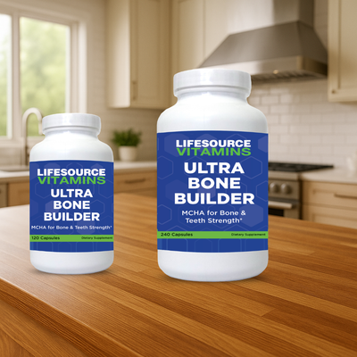 Bone Builder ULTRA (Calcium) 12 Research Backed Ingredients - Bone Strength 2 Sizes /  120 & 240 Count Caps
