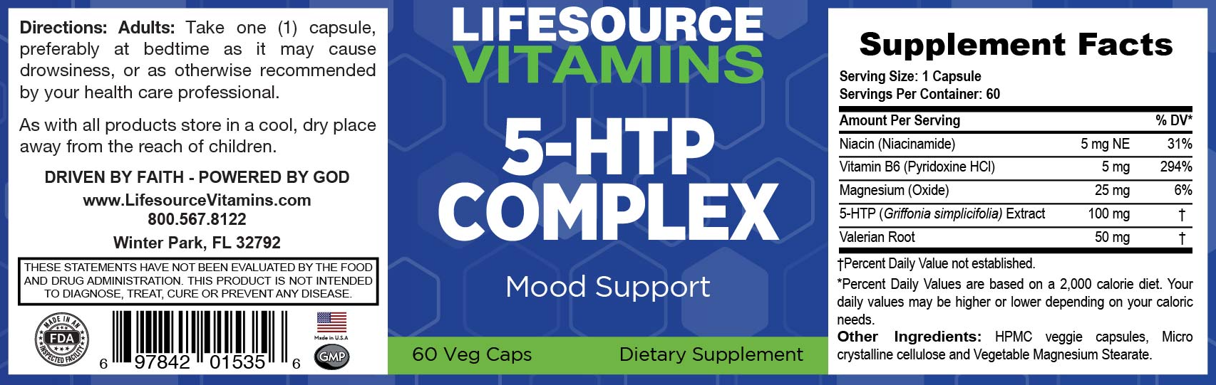 5-HTP + Valerian Root - Evening Calm & Restful Sleep | LifeSource Vitamins