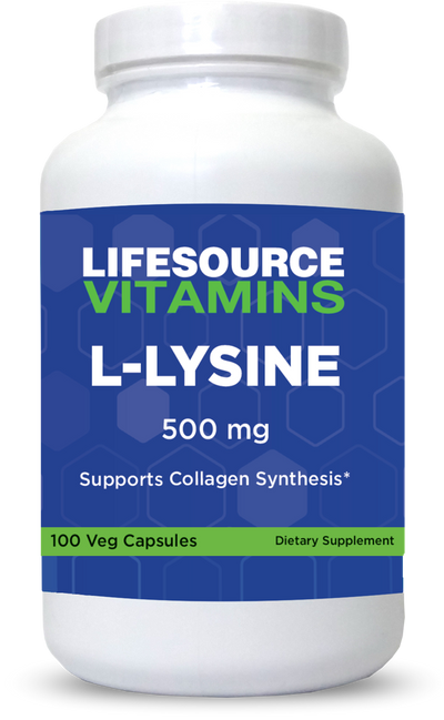L-Lysine 500 mg - 100 Veg caps - from L-Lysine Hydrochloride
