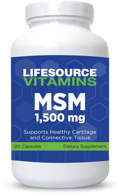 MSM-Methyl-Sulfonyl-Methane- 1,500 mg - 120 Caps -60 Servings