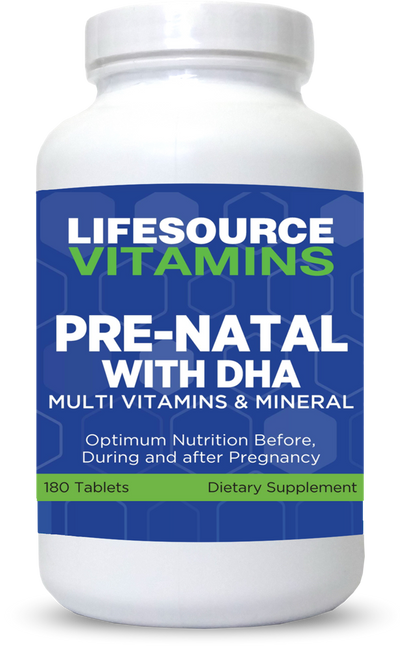 Prenatal with DHA Multivitamins & Minerals - 180 Tabs - Proprietary Formula