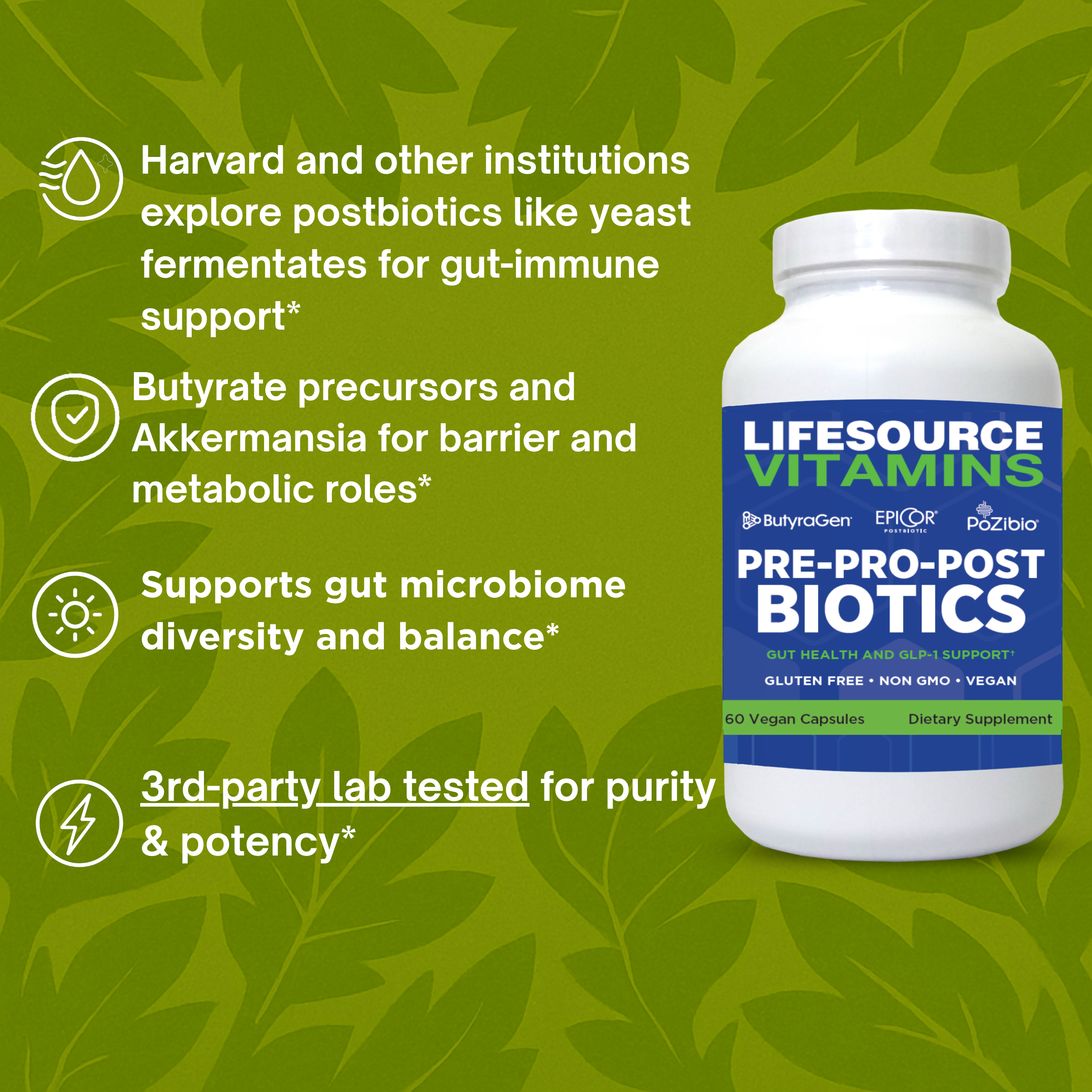 Pre-Pro-Post Biotic - 60 Veg Capsules – LifeSource Vitamins