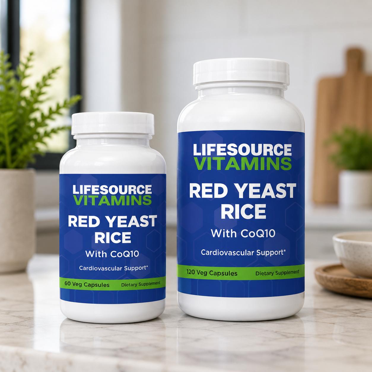 Red Yeast Rice with CoQ10 - Organic - 2 Sizes / 60 & 120 Veg Caps ...