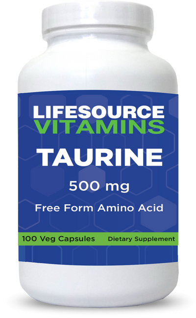 Taurine 500 mg - Free Form - 100 Veg Capsules