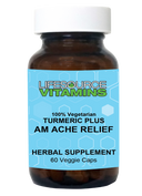Turmeric Plus AM ACHE RELIEF 60 Veggie Caps (Curcumin)