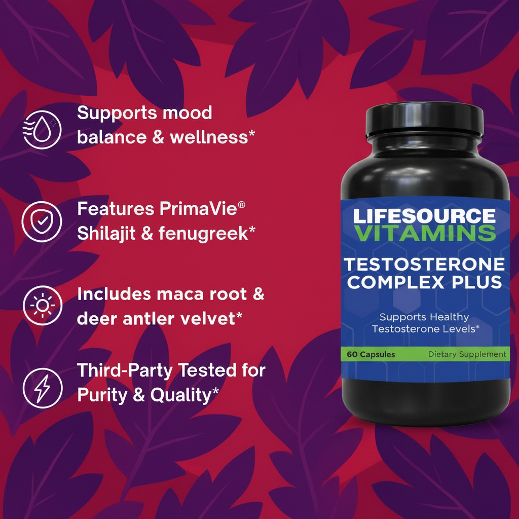 Testosterone Complex Plus - 60 Capsules - LifeSource Vitamins